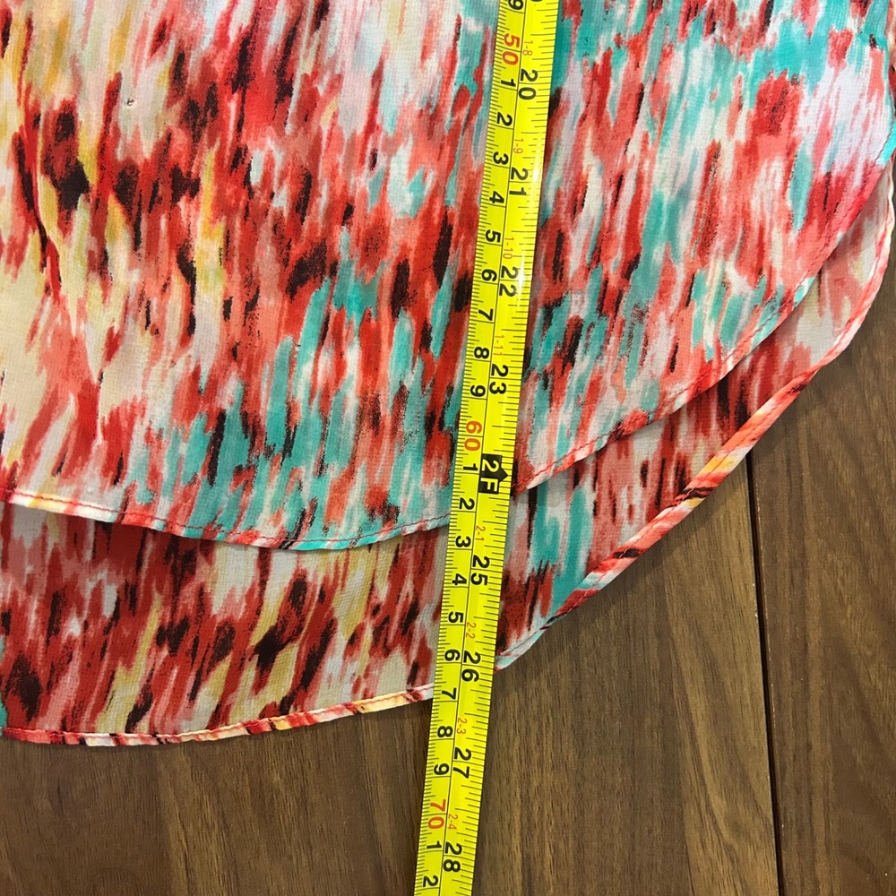 NWOT ZOA New York Multicolor Abstract Blouse Women XS 3/4 Tab Sleeve - Picture 7 of 8